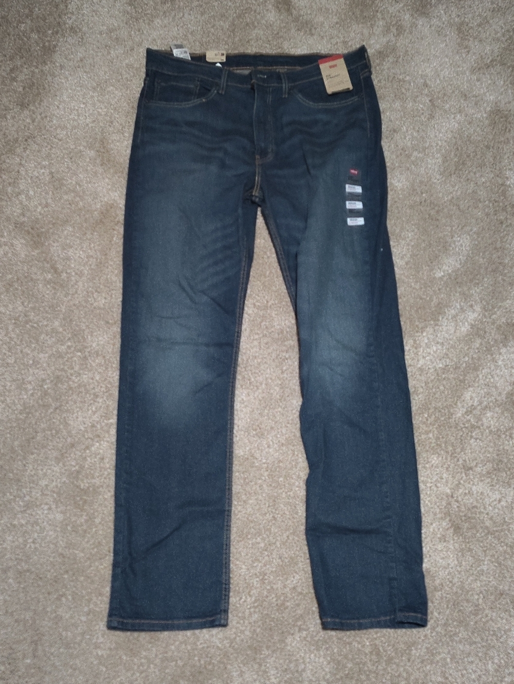 Men's Levis Dark Blue Straight-Leg Jeans 35x3